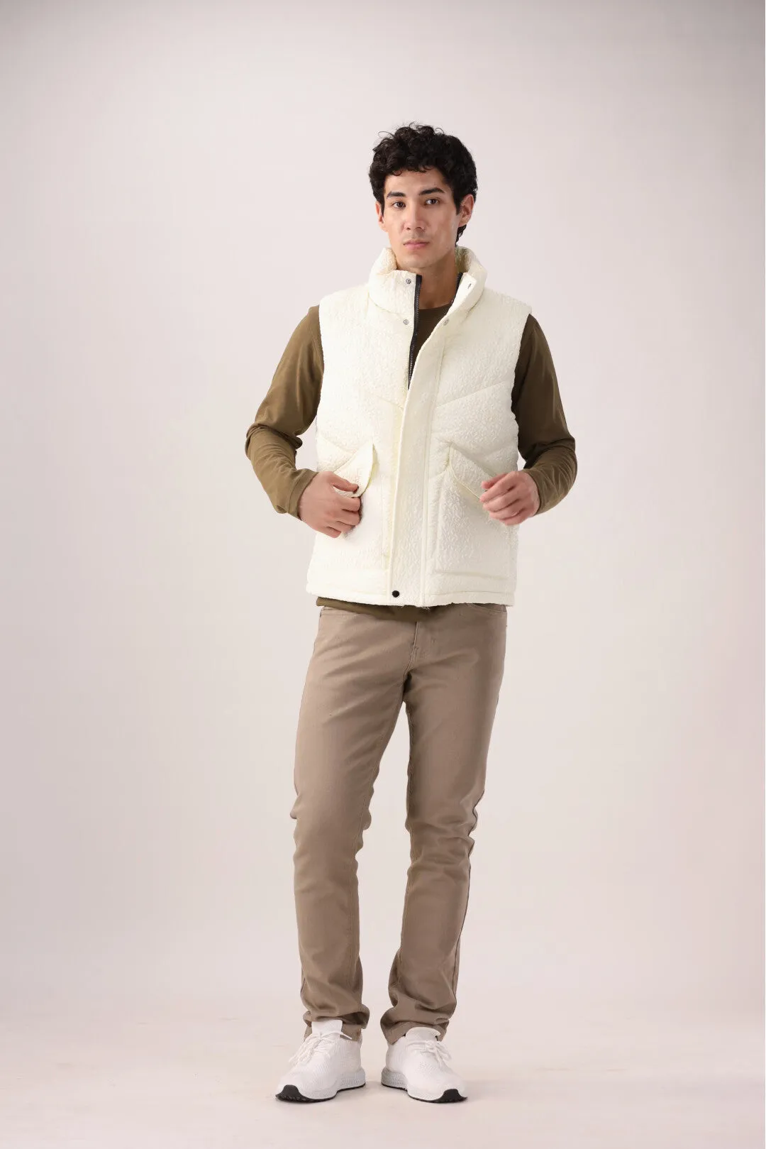 Cream Sleeveless Jacket