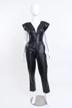 Croc Embossed Leather Jumpsuit