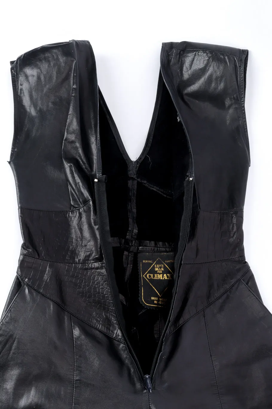 Croc Embossed Leather Jumpsuit