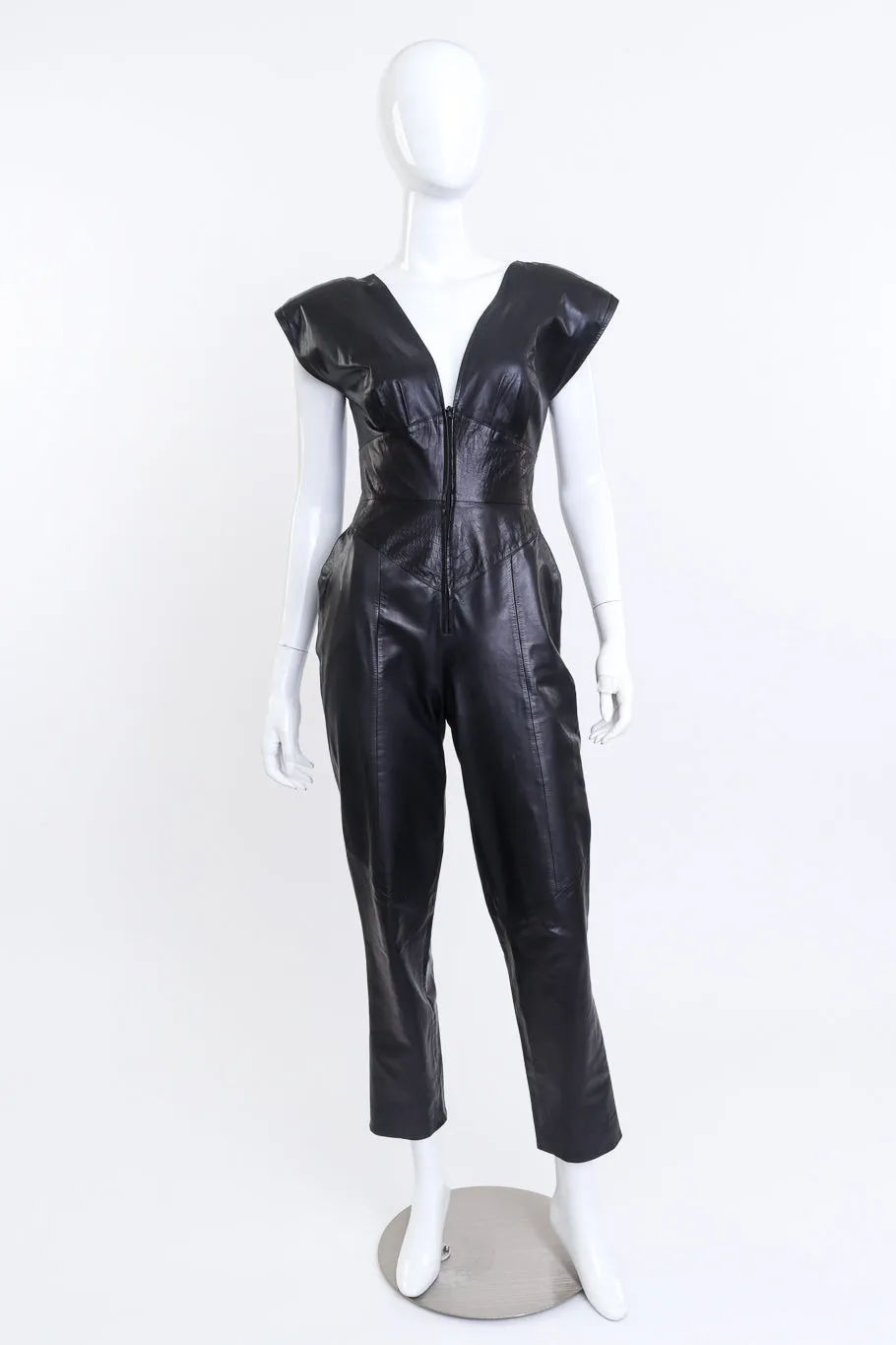 Croc Embossed Leather Jumpsuit