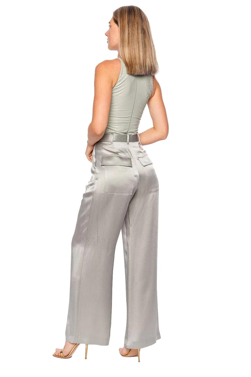 Croc Faux Leather Scoop Neck Bodysuit