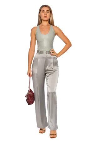 Croc Faux Leather Scoop Neck Bodysuit