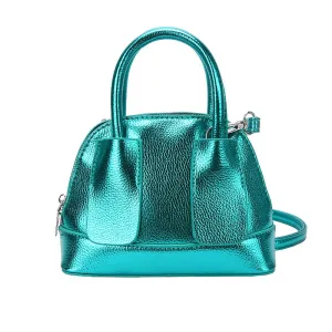 Cross-Border Women's Bag2023New Fashion Shiny Surface Lychee Pattern Portable Shell Bag Textured Women's Shoulder Messenger Bag
