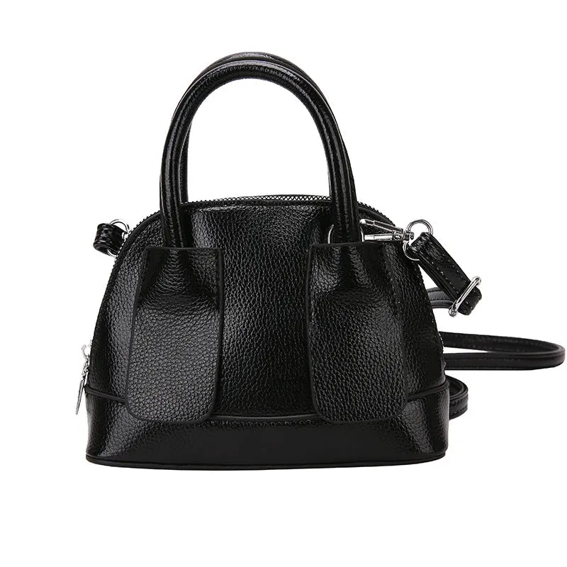 Cross-Border Women's Bag2023New Fashion Shiny Surface Lychee Pattern Portable Shell Bag Textured Women's Shoulder Messenger Bag