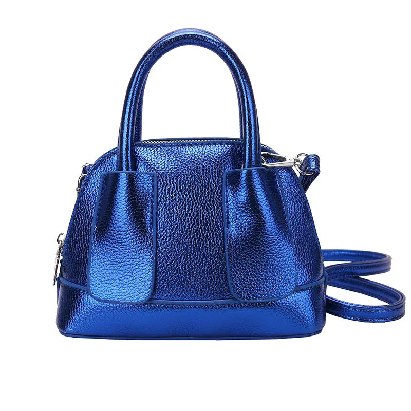 Cross-Border Women's Bag2023New Fashion Shiny Surface Lychee Pattern Portable Shell Bag Textured Women's Shoulder Messenger Bag