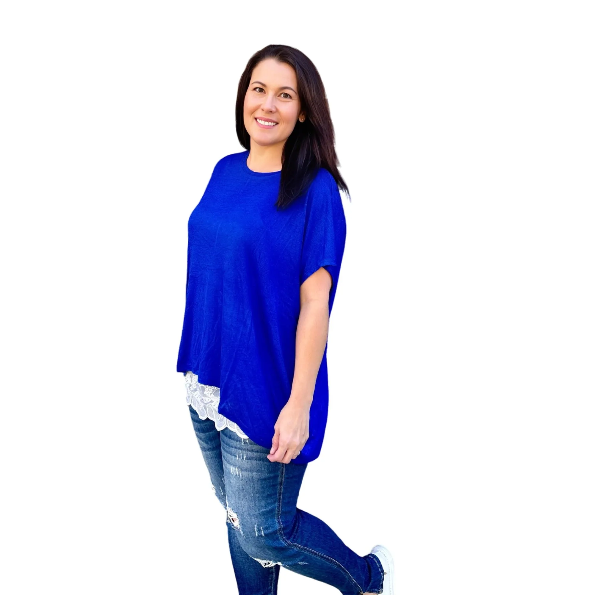 Culture Code Oversized Flowy Blue Sleeveless Top CAK1557