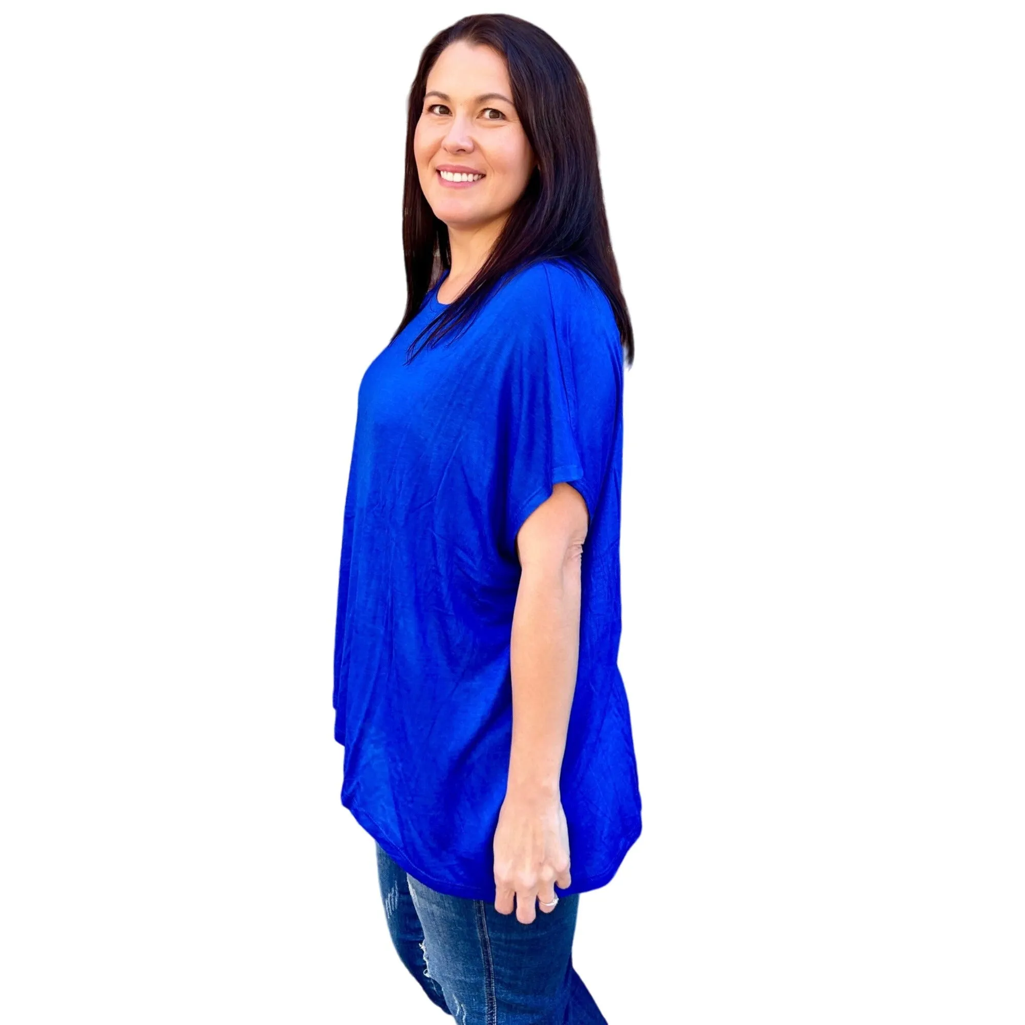 Culture Code Oversized Flowy Blue Sleeveless Top CAK1557