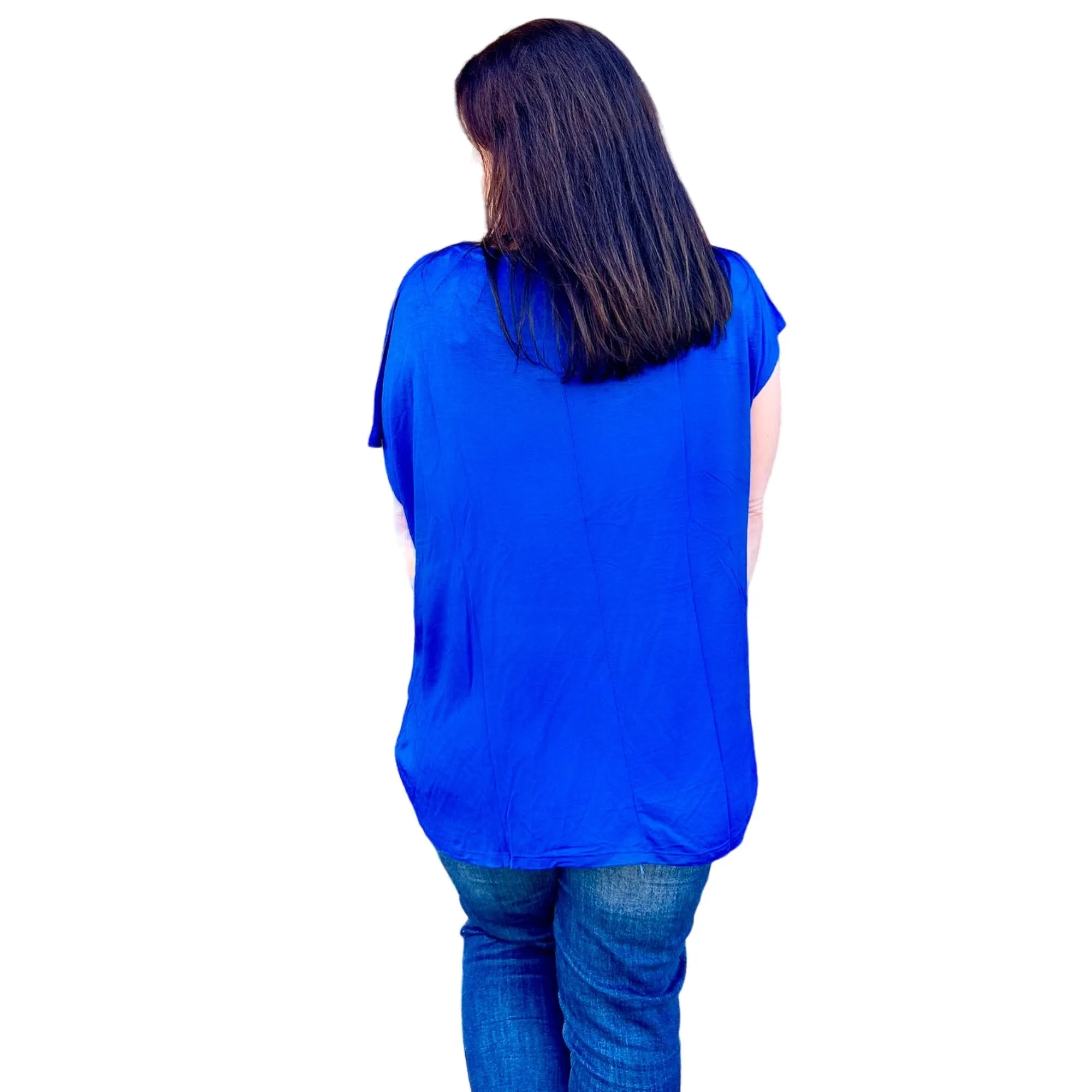 Culture Code Oversized Flowy Blue Sleeveless Top CAK1557