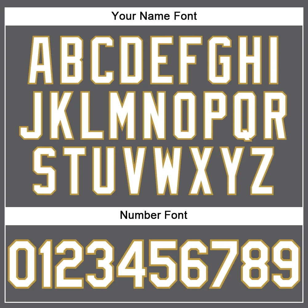 Custom Steel Gray White-Old Gold Performance T-Shirt