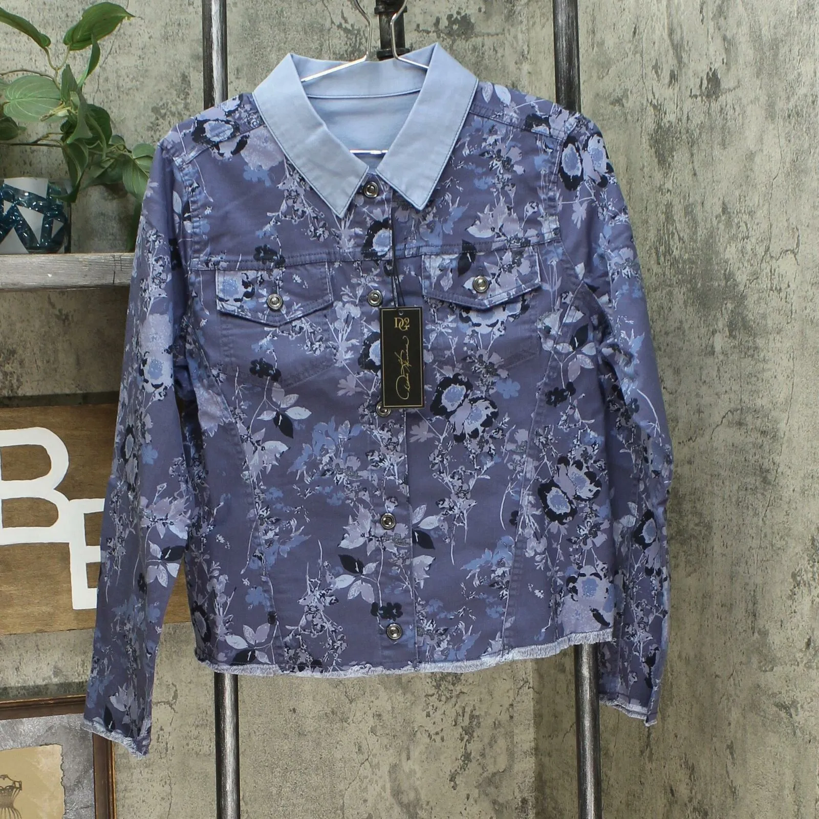 DG2 by Diane Gilman Women's Reversible Twill Denim Jacket