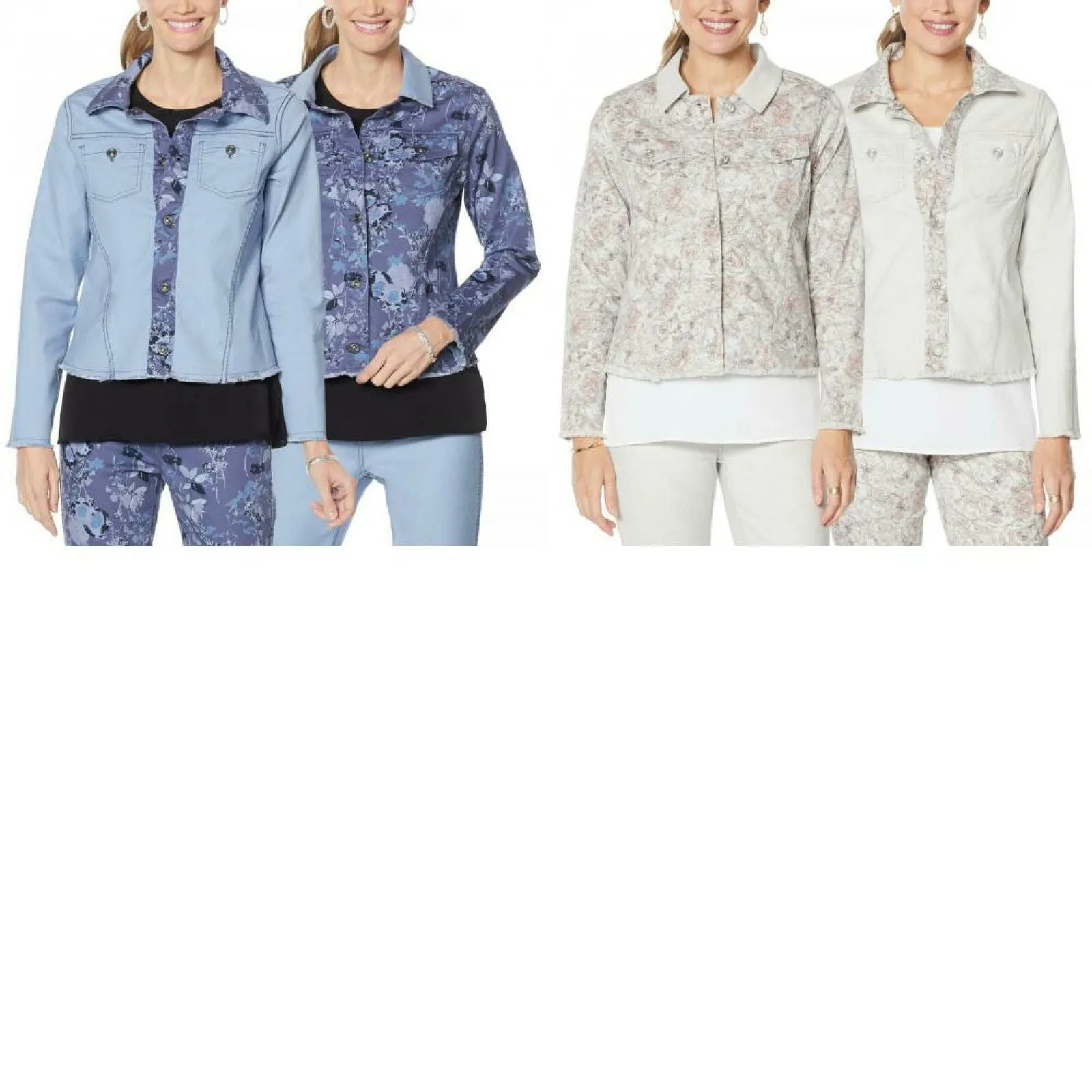 DG2 by Diane Gilman Women's Reversible Twill Denim Jacket