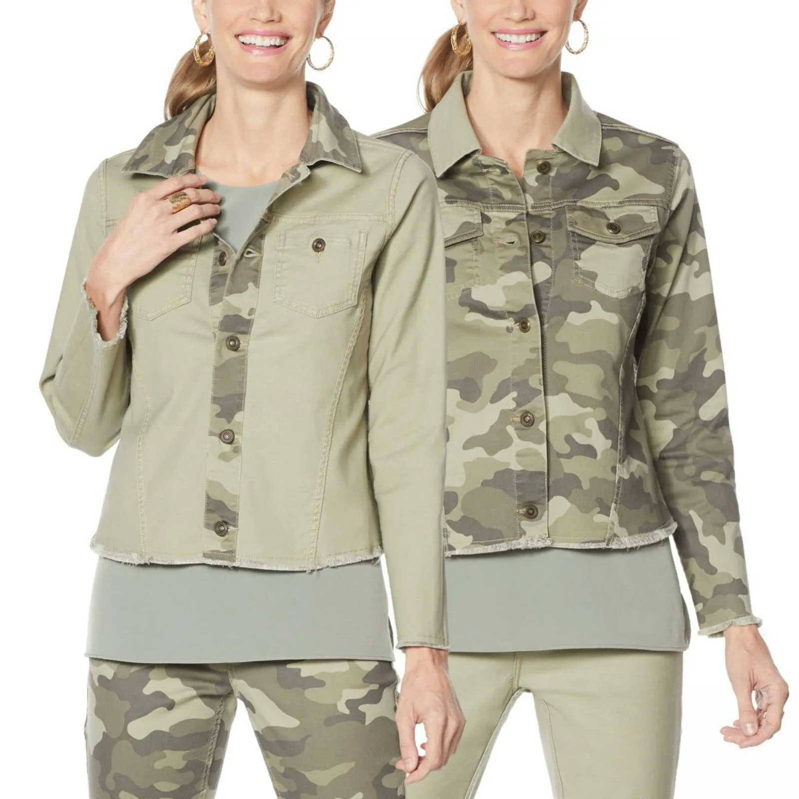DG2 by Diane Gilman Women's Reversible Twill Denim Jacket