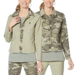 DG2 by Diane Gilman Women's Reversible Twill Denim Jacket