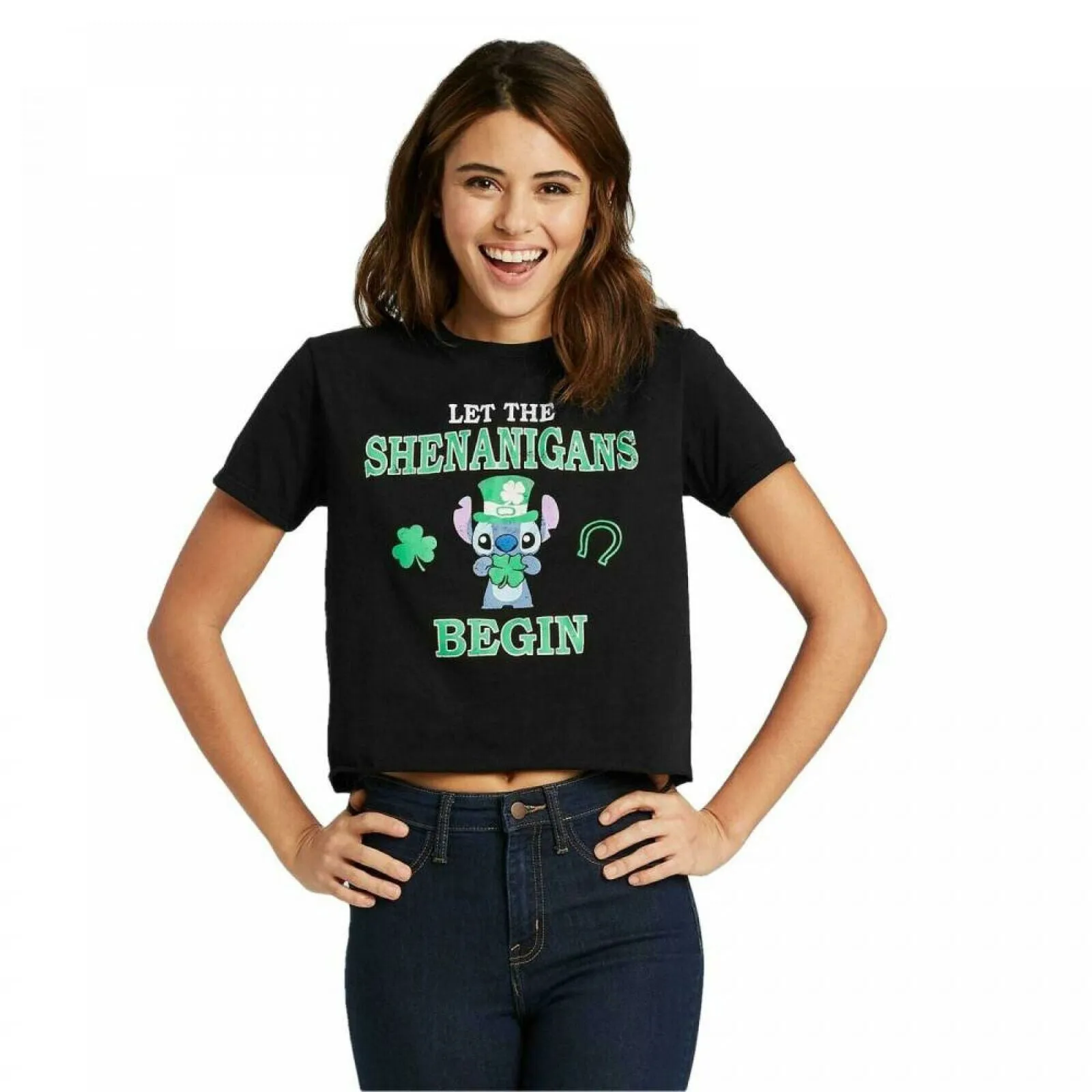 Disney Women's St. Patrick's Day Stitch Shenanigans T-Shirt