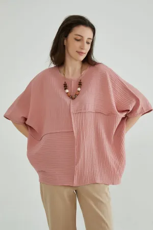 Dusty Pink Oversized Batwing Top