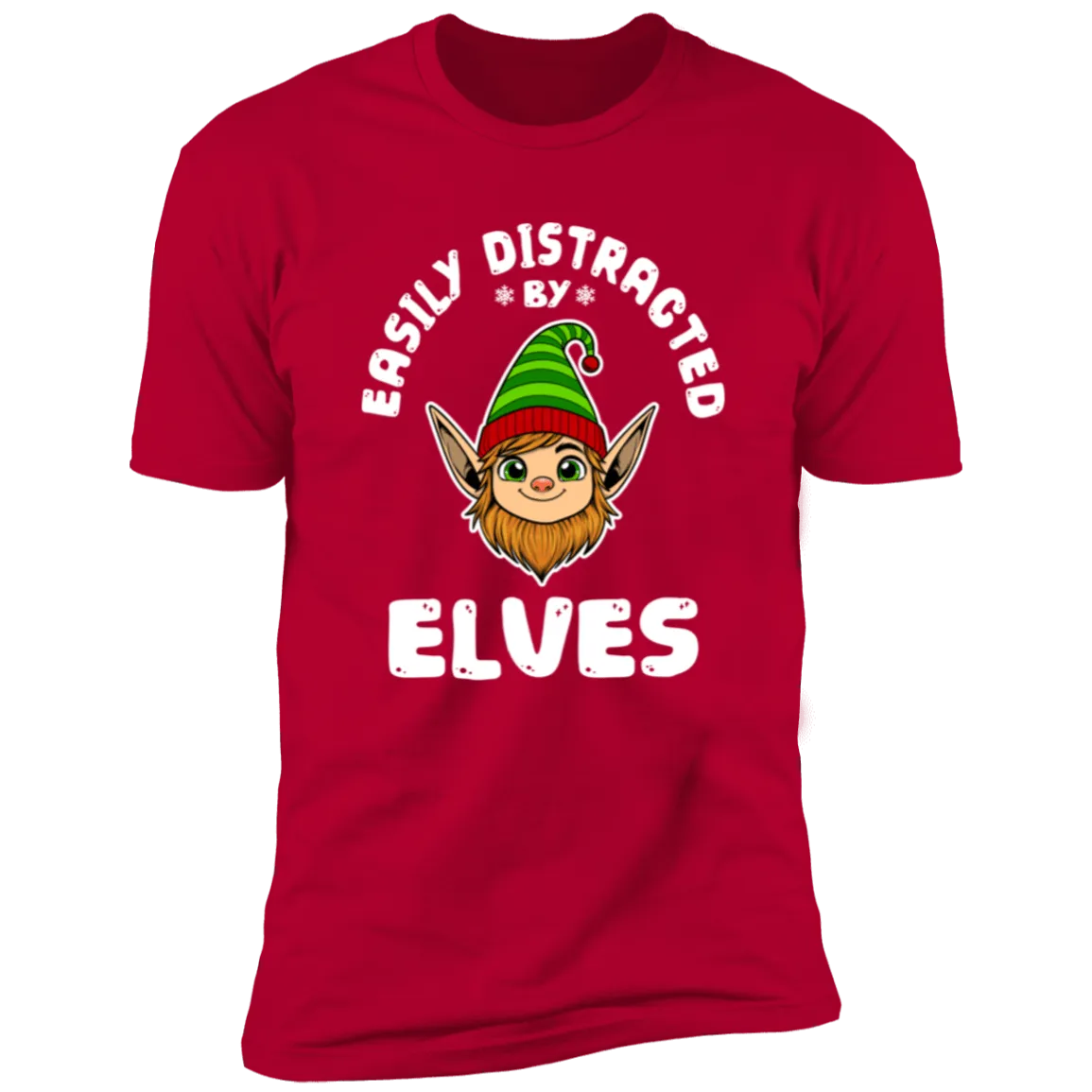 easily distracted by Elves Unisex Cotton Tee