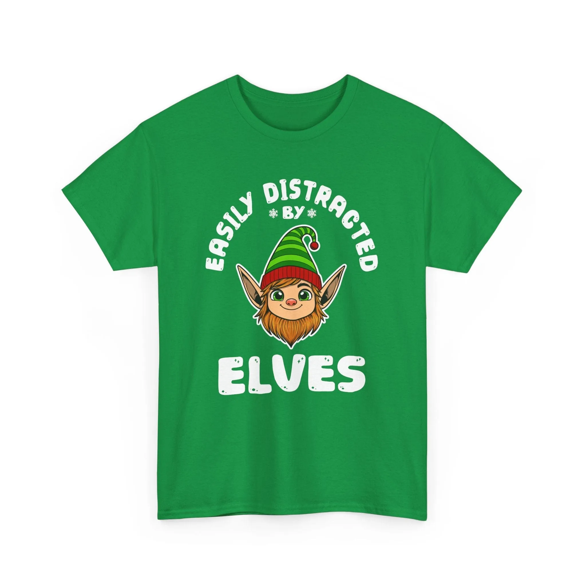 easily distracted by Elves Unisex Cotton Tee
