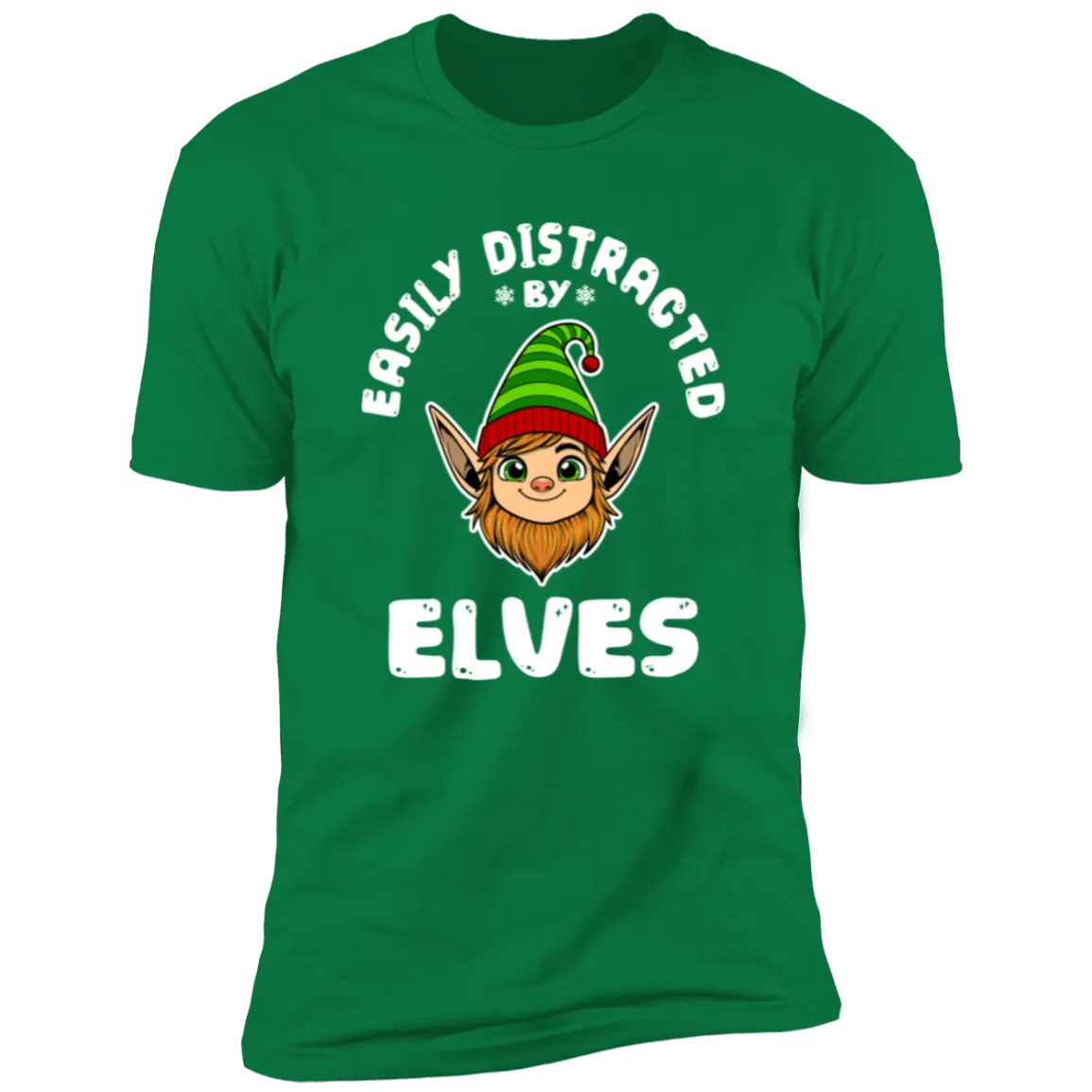 easily distracted by Elves Unisex Cotton Tee
