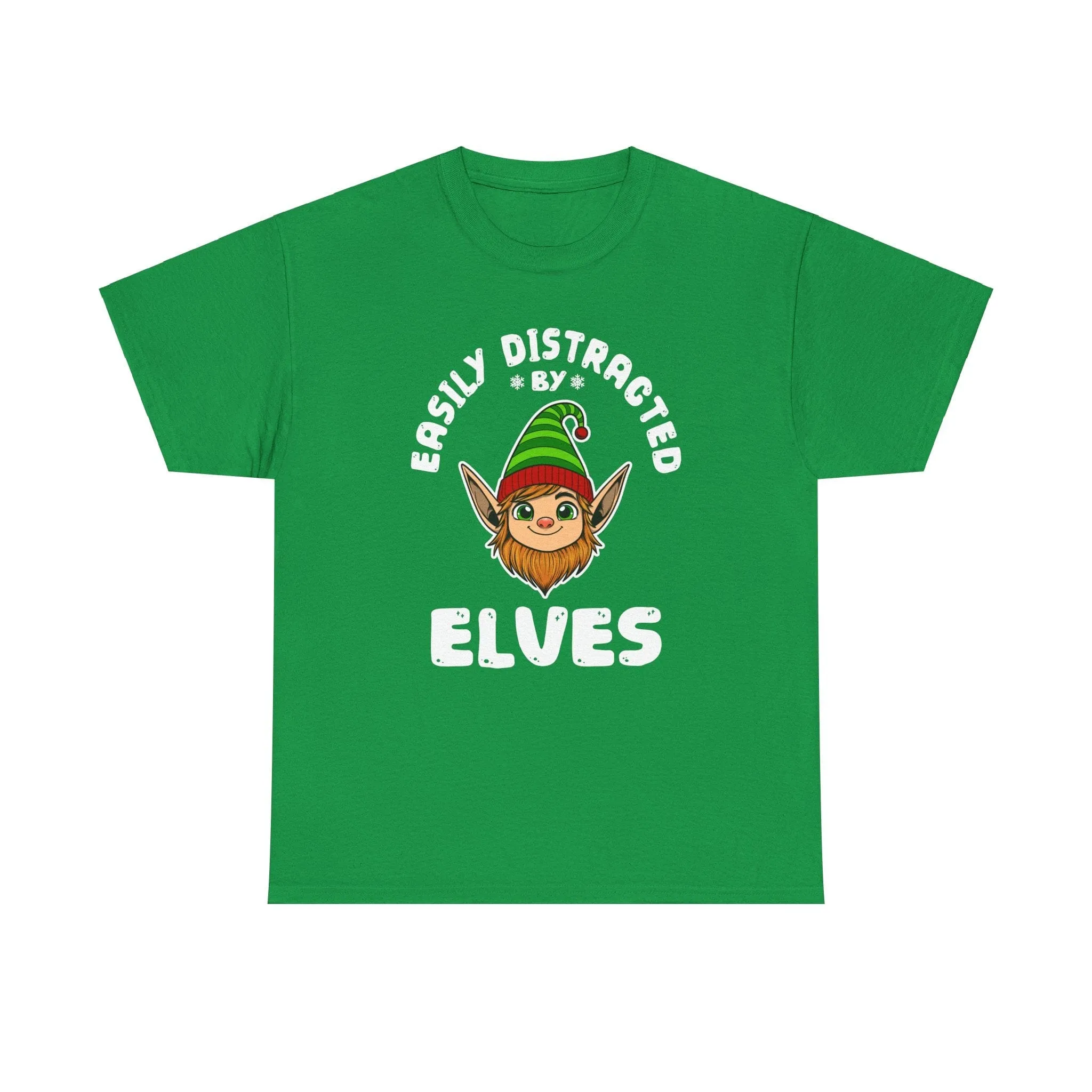 easily distracted by Elves Unisex Cotton Tee