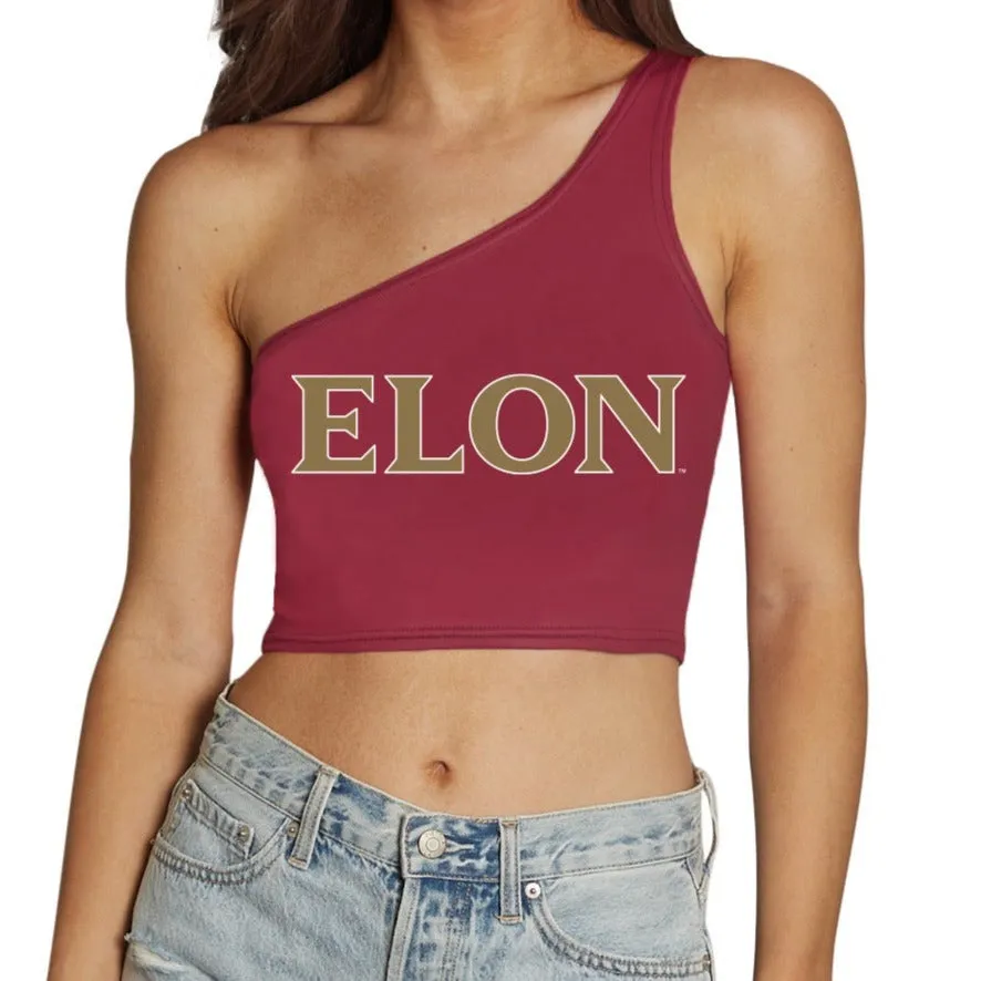Elon Maroon One Shoulder Top