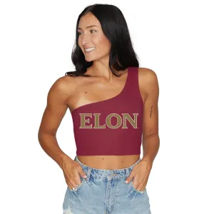 Elon Maroon One Shoulder Top