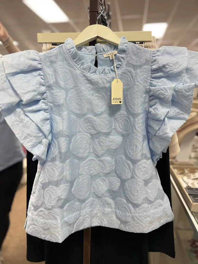 Embossed Rose Dressy Top