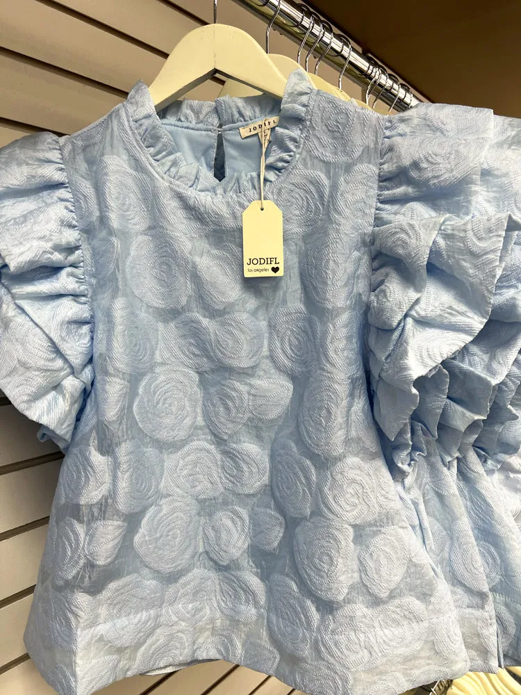 Embossed Rose Dressy Top
