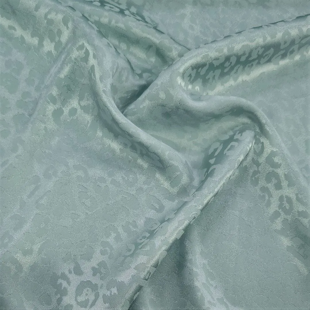 Embossed Satin Spandex Fabric Moss Green 150cm