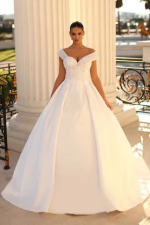Fabulous Sweetheart Cap Sleeves Ball Gown Wedding Dresses Online Sequined