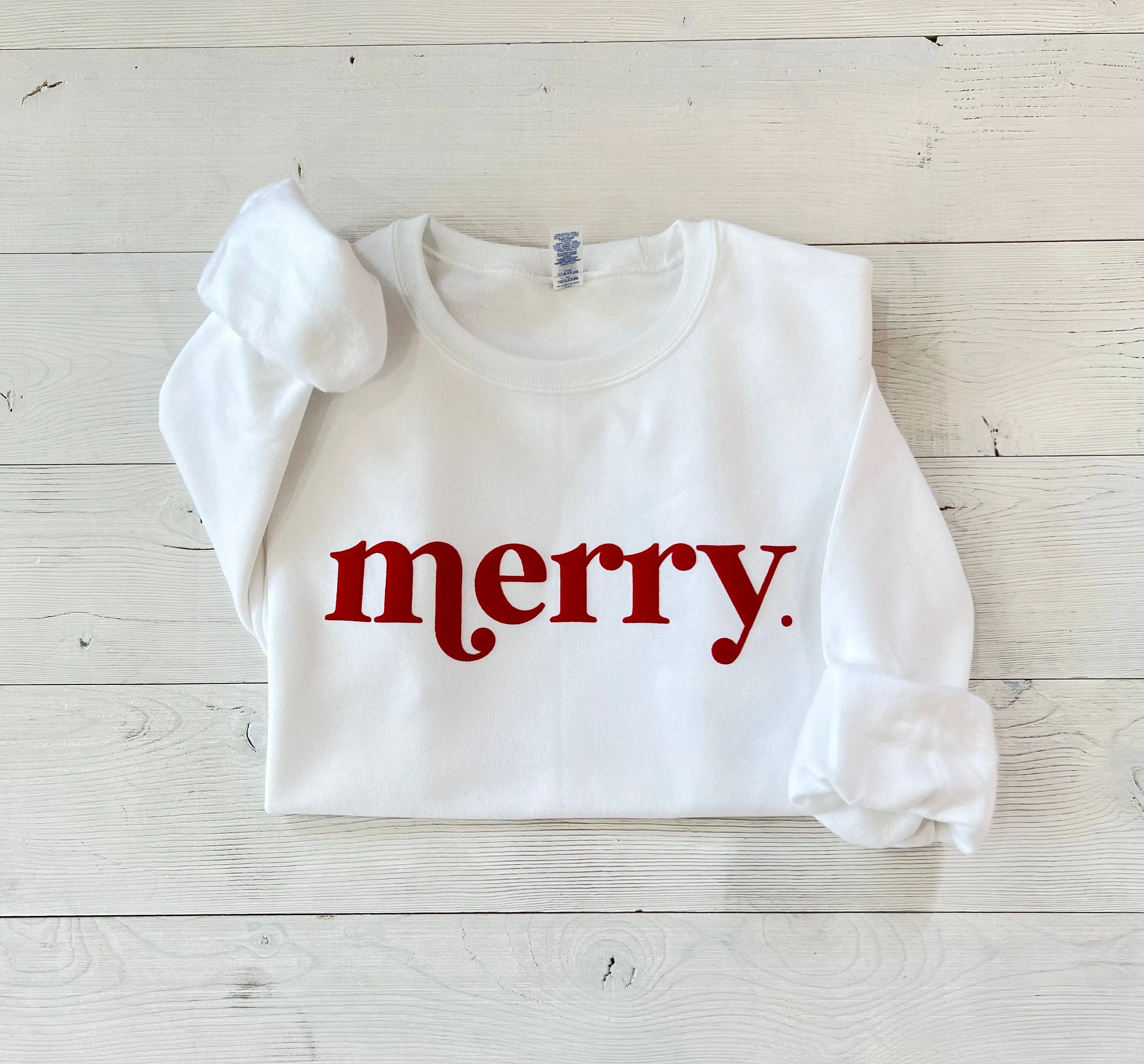 Family Embossed Merry Christmas Sweatshirt