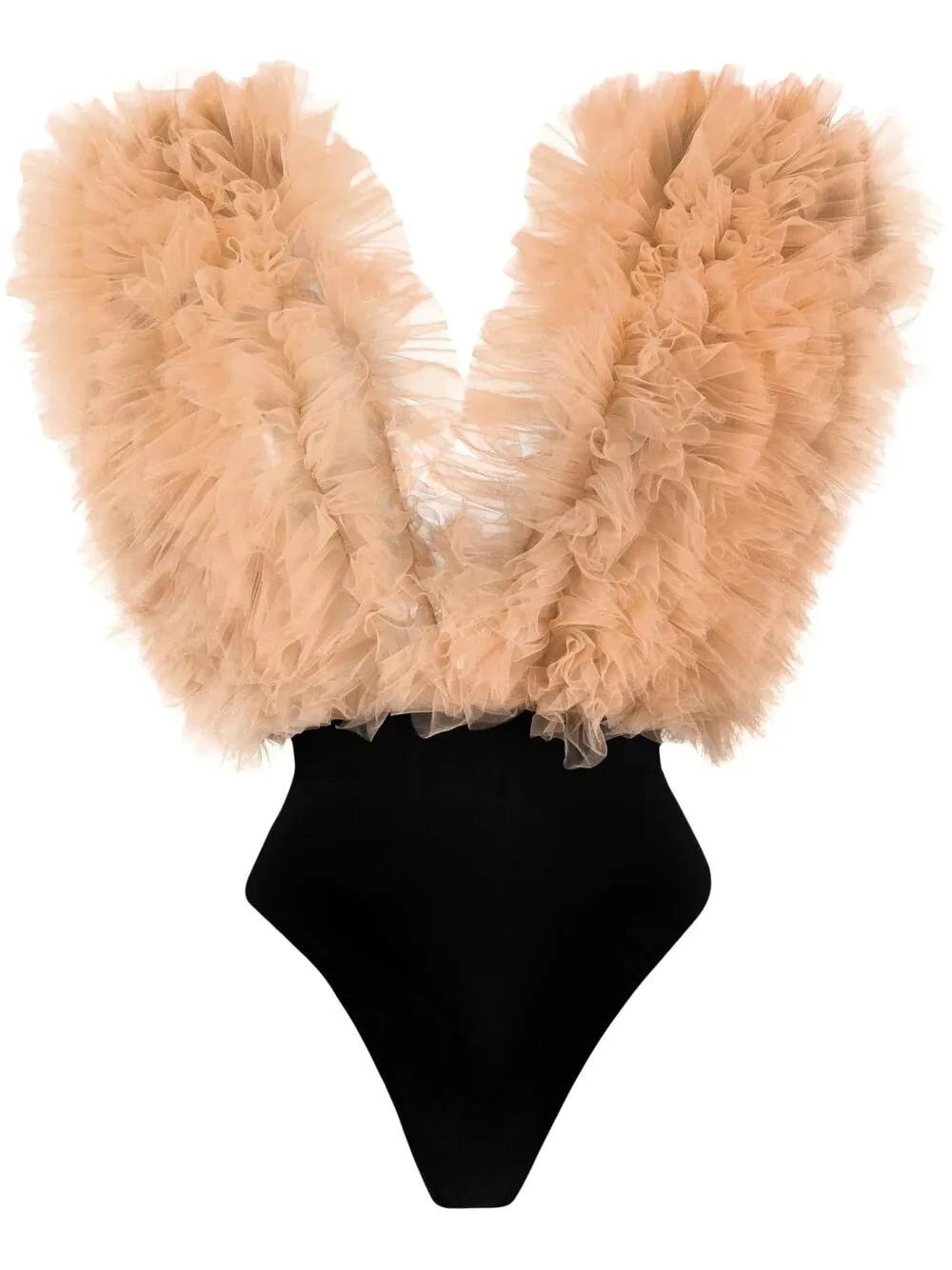 Fashion Sleeves Tulle-trim Bodysuit