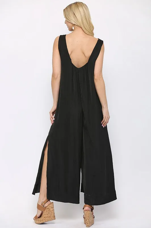 FINE BY ME SATIN JUMPSUIT