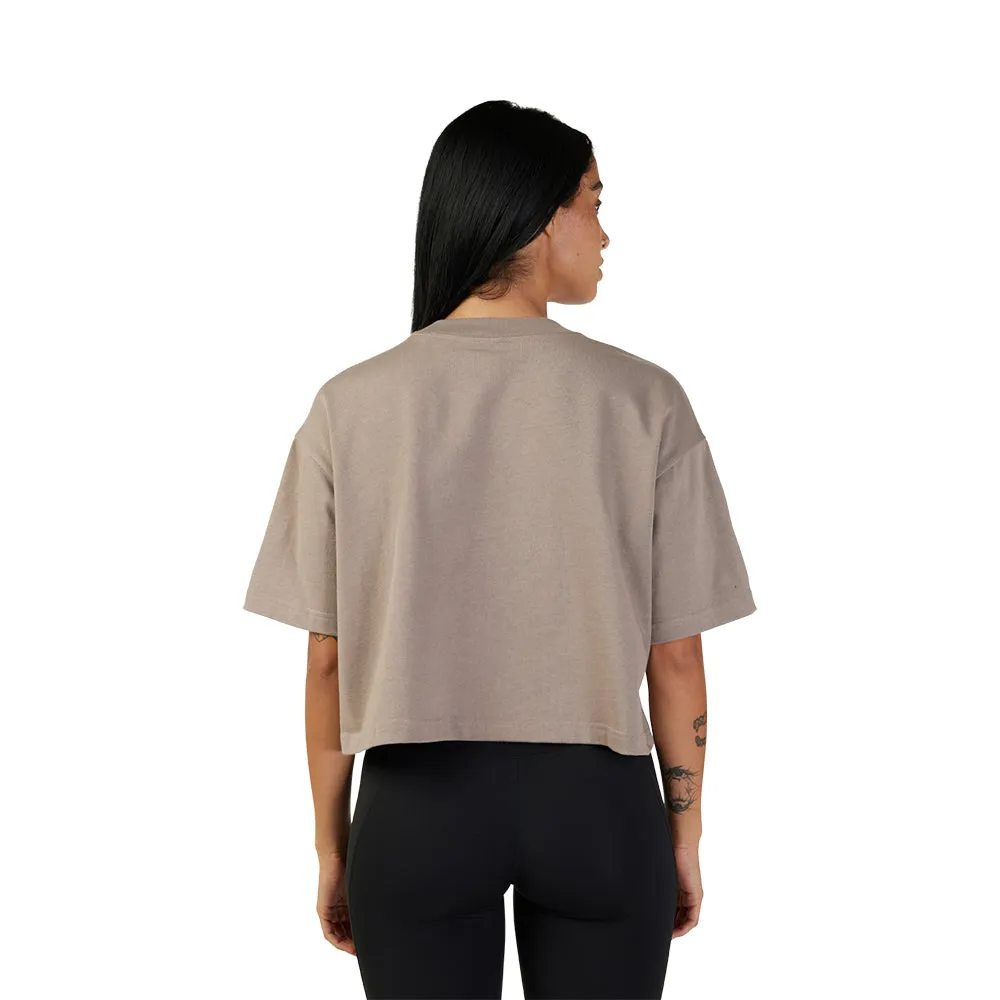 Fox Womens Wordmark Os Crop Tee - Taupe