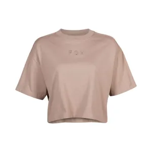 Fox Womens Wordmark Os Crop Tee - Taupe