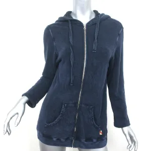 FREECITY Superfluff Lux Zip-Up Hoodie Sweatshirt Navy Size 3