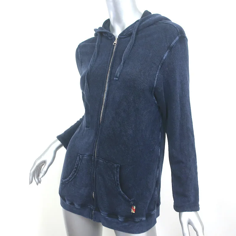 FREECITY Superfluff Lux Zip-Up Hoodie Sweatshirt Navy Size 3
