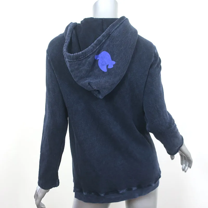 FREECITY Superfluff Lux Zip-Up Hoodie Sweatshirt Navy Size 3