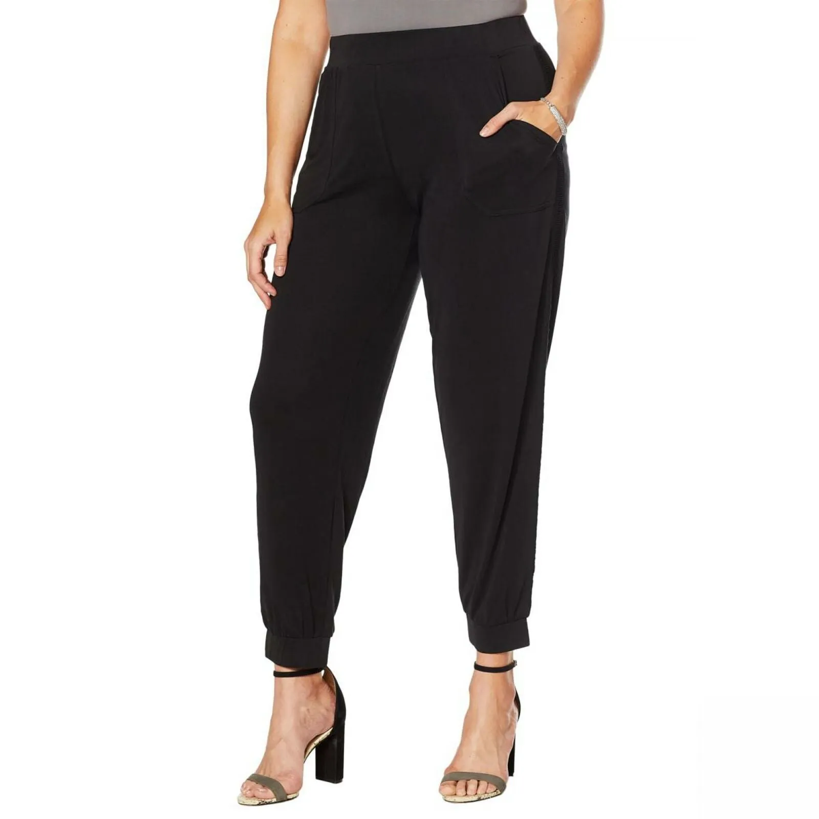 G by Giuliana Women's Plus Size Luxe Knit Ankle Pants