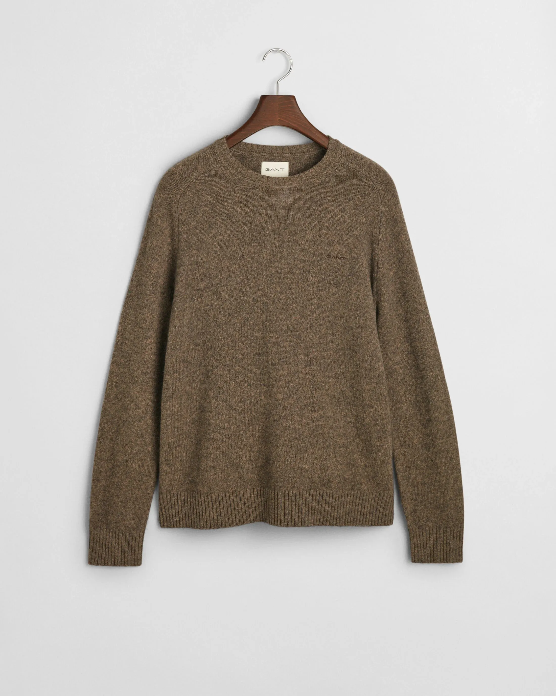 Gant Mens Wool blend crew neck - Hazlenut or navy