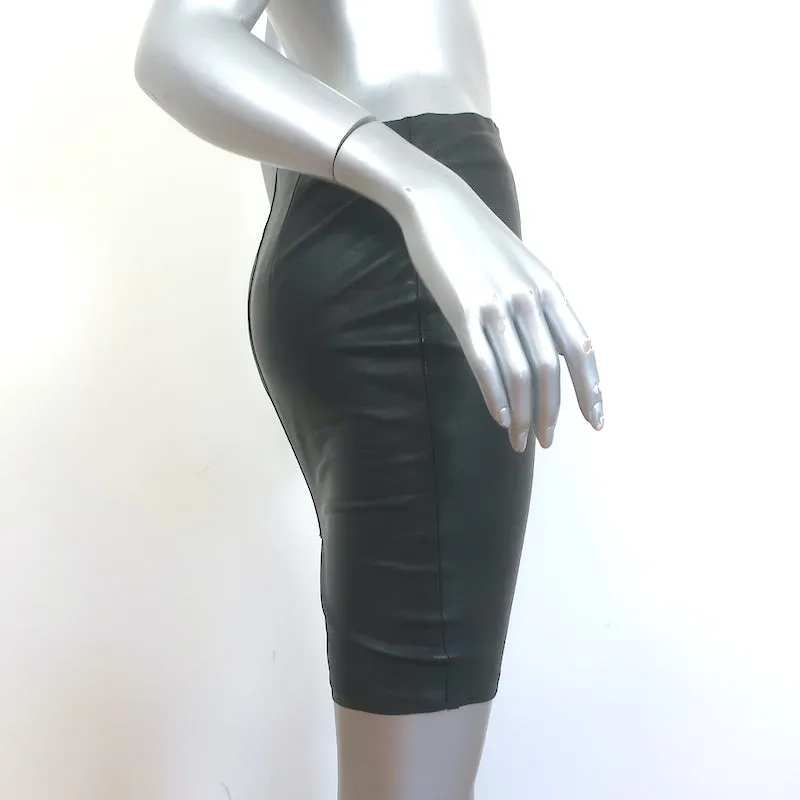 Gerard Darel Croc-Embossed Leather Mini Skirt Black Size 36