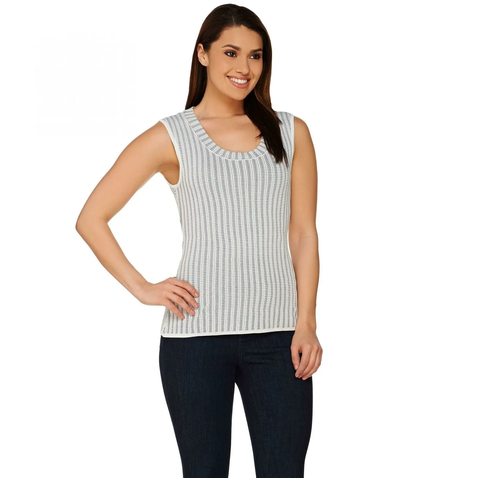 G.I.L.I. Women's Sleeveless Crew Neck Novelty Sweater Deep Twilight XXS