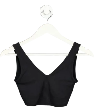 gymshark Black V Neck Crop Top UK S