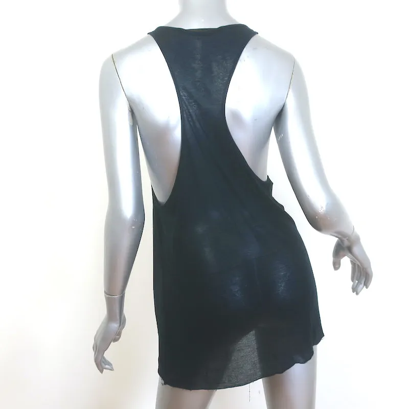 Haider Ackermann Racerback Tank Top Black Modal Jersey Size 38