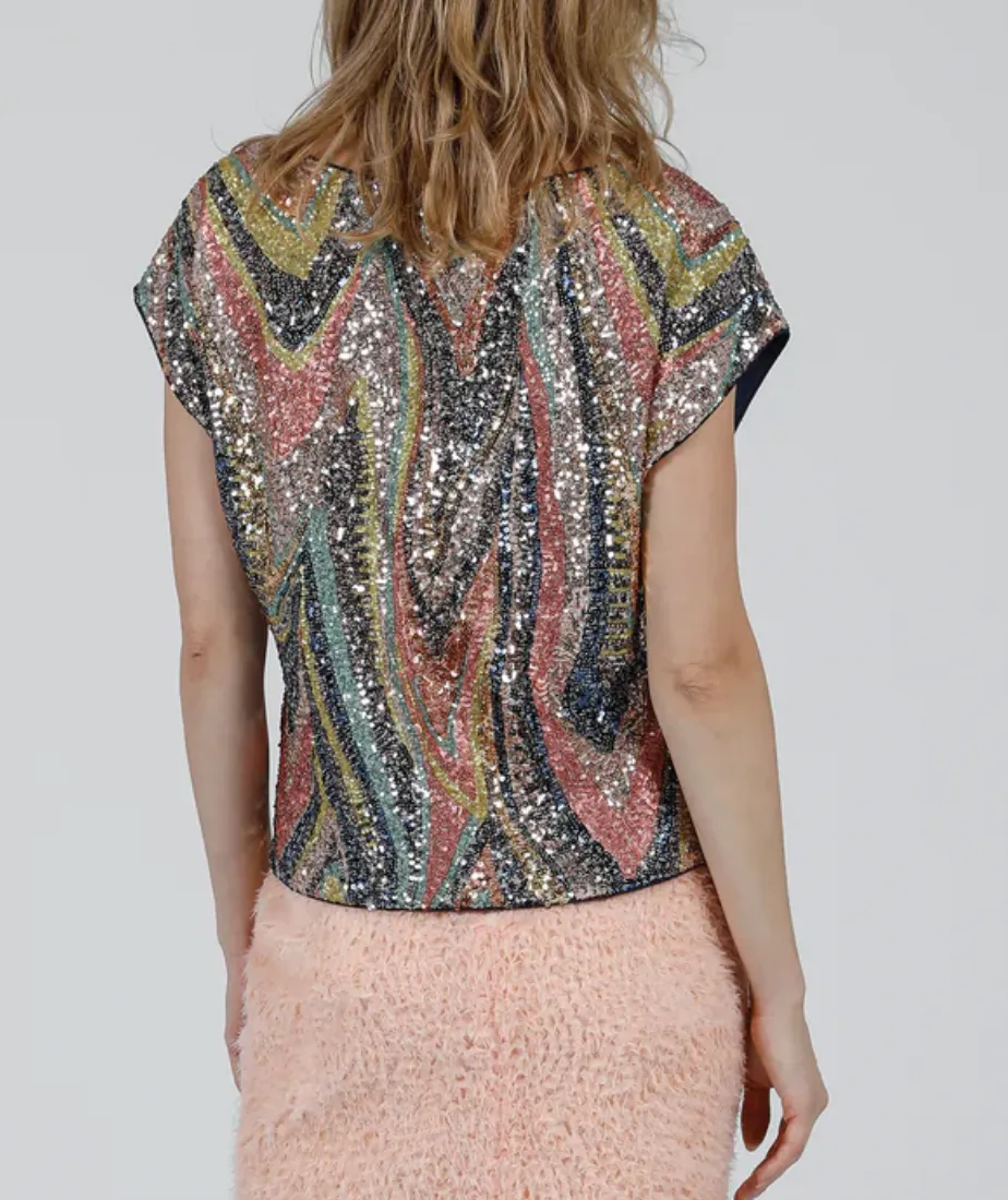 Hilton  Hollis Moulin Rouge Sequin Top