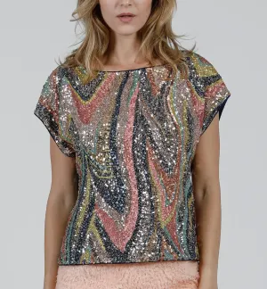 Hilton  Hollis Moulin Rouge Sequin Top
