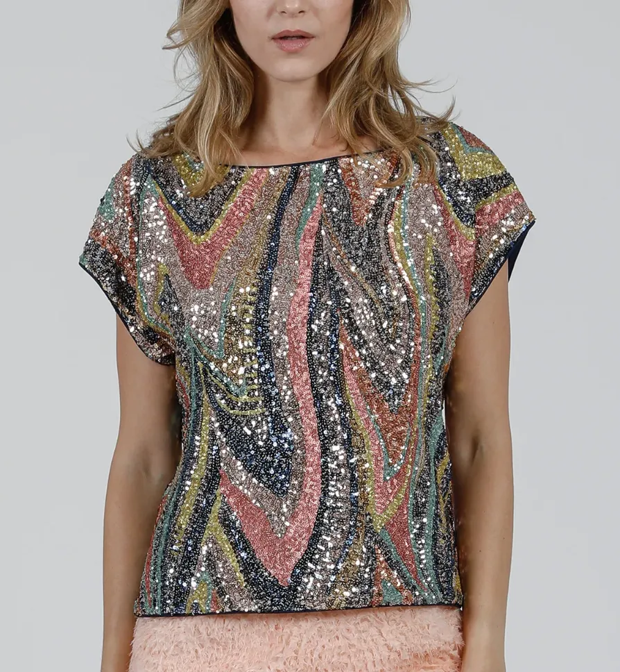Hilton  Hollis Moulin Rouge Sequin Top