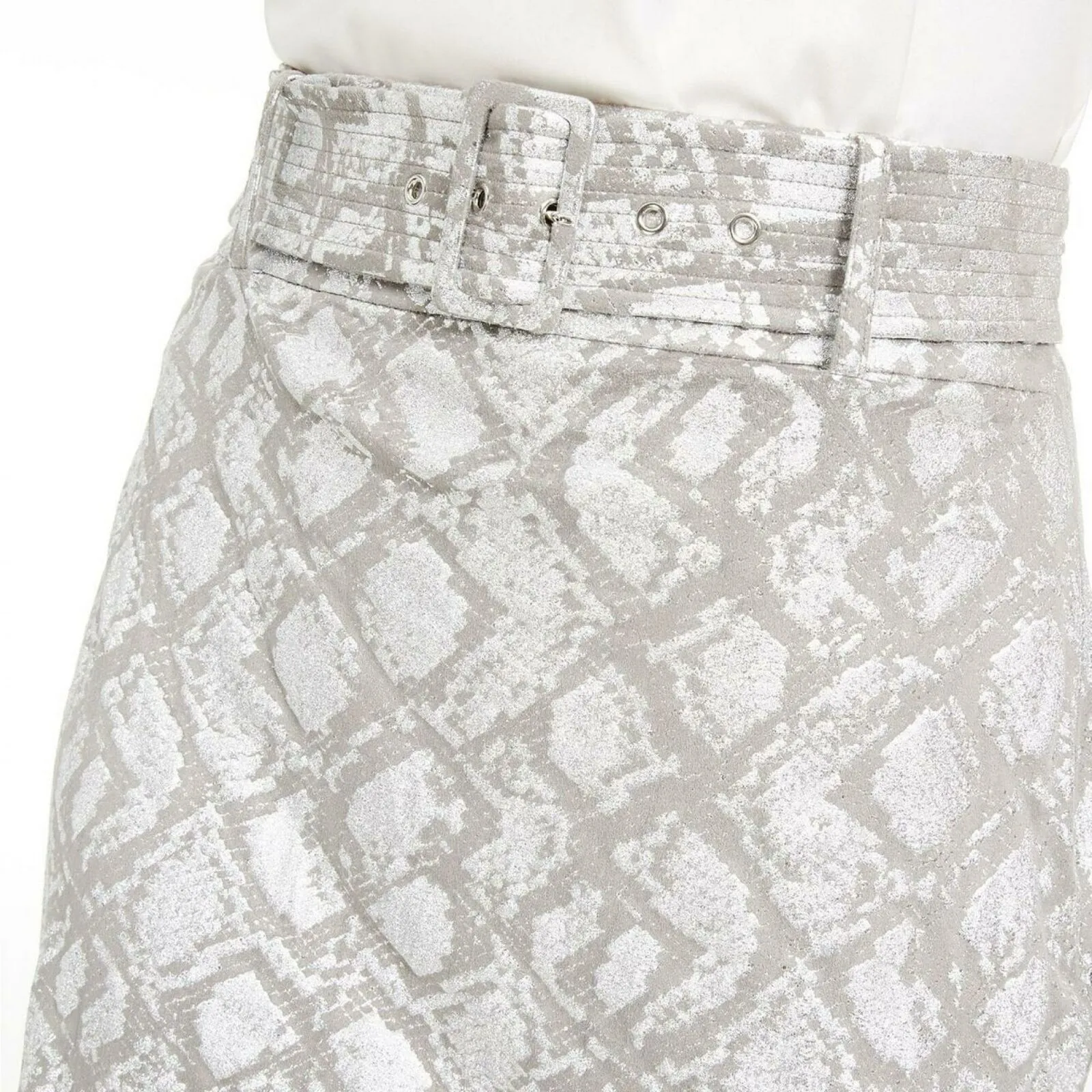 INC International Concepts Women's Foil Snake Embossed Mini Skirt