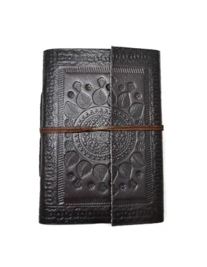 Indra embossed leather notebook