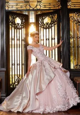Iridescent Crystal Beaded Gown