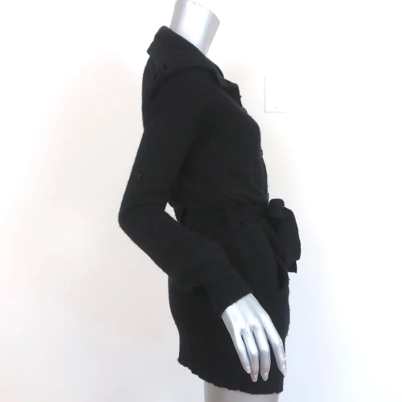 James Perse Cashmere Cardigan Black Size 2 Belted Sweater